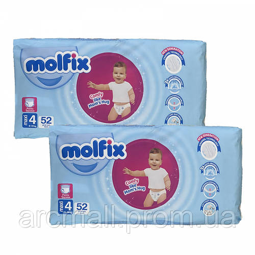 Подгузники-трусики Molfix 4 maxi (9-14 кг) 104 шт AM, код: 8588545 (ID ...