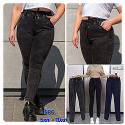 Джинси жіночі на байці з манжетами, Китай. Розміри батал 48-56