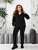 Жіночий осінній стильний замшевий костюм: сорочка на кнопках та завужені штани, батал великі розміри, фото 7