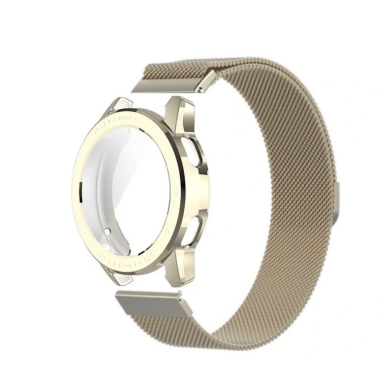 Комплект для годинника Xiaomi Mi Watch Color 2 вінтажне золото (чохол + металевий ремінець 22 мм)