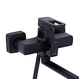 Смеситель для ванны Lidz Wawel 005 с поворотным изливом (c душевым гарнитуром) (k35) LDWAW005BLA45394 Black, фото 3