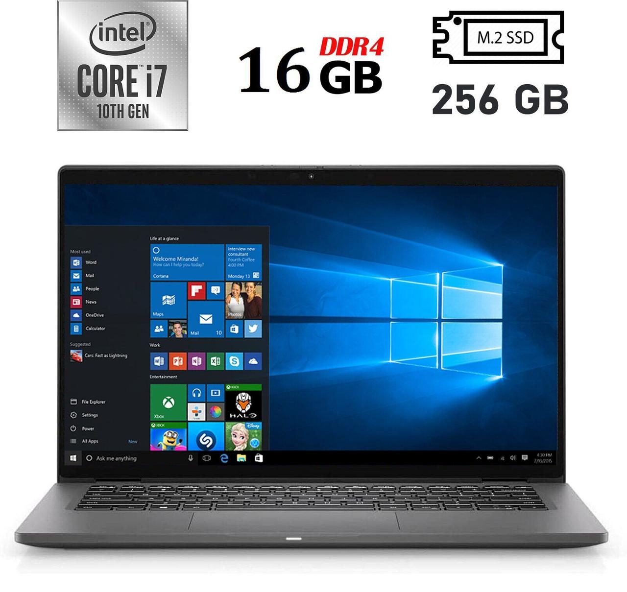 Ультрабук Б-клас Dell Latitude 7410/ 14" (1920x1080) Сенсорний/ Core i7-10610U/ 16 GB RAM/ 256 GB SSD/ UHD