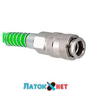 Шланг кручений поліуретановий 10 мм х 14 мм х 15 м зі швидкороз'ємами RF-1410-15Green RockForce, фото 2