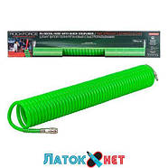 Шланг кручений поліуретановий 10 мм х 14 мм х 15 м зі швидкороз'ємами RF-1410-15Green RockForce, фото 3
