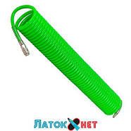 Шланг кручений поліуретановий 10 мм х 14 мм х 15 м зі швидкороз'ємами RF-1410-15Green RockForce, фото 4