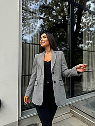 Жіночий діловий піджак на ґудзиках з з підкладкою, норма та напівбатал