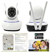 Бездротова поворотна IP WiFi камера відеоспостереження V380 Камера з нічною зйомкою та віддаленим доступом, фото 3