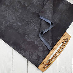 Тринитка з начісом "Темно сірі мармурові розводи" щільність 330г/м.