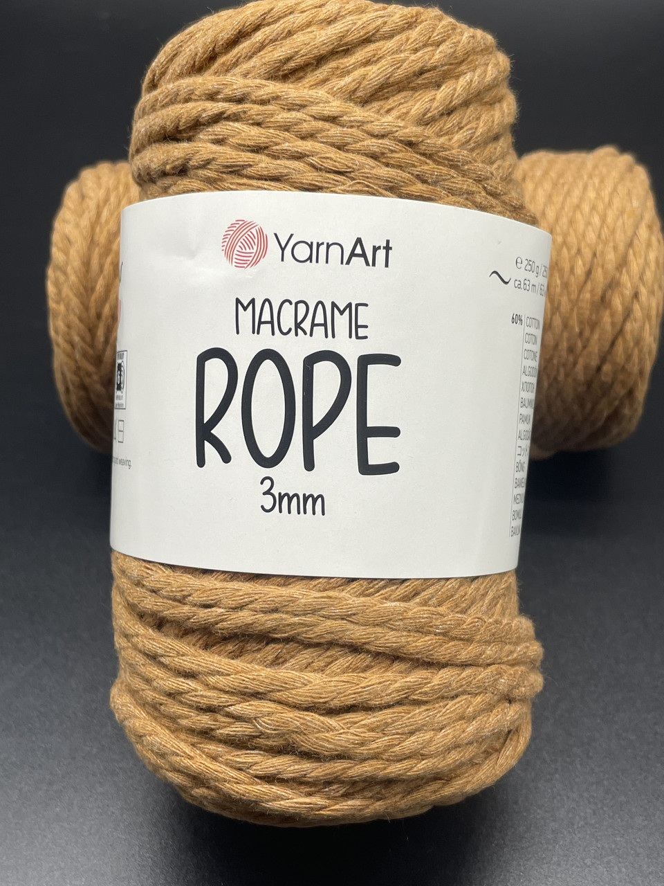 Пряжа Macrame Rope Yarnart 3мм-788 золотистий беж, фото 1