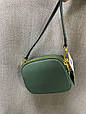 Шкіряна міні сумка з клапаном Золота фурнітура КТ-4117-S Зелена, фото 5