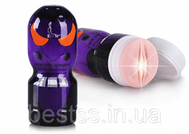 Мастурбатор у колбі у вигляді вагіни Passion Cup Vagina KW Adult Passion Pump Purple, фото 1