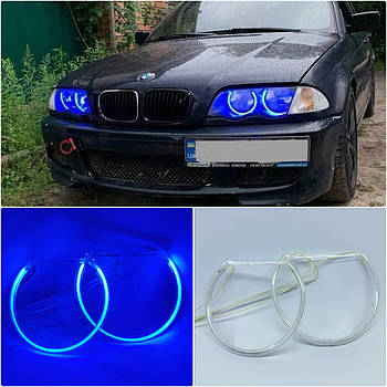 CCFL Ангельські оченята на BMW E46 без лінз Сині