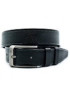 Шкіряний чоловічий ремінь Weatro 3,3 х 105-120 см Чорний wtro-ua-33k-0021, фото 2