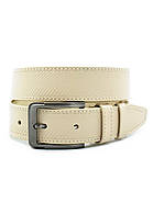 Шкіряний чоловічий ремінь Weatro 3,3 х 105-120 см Бежевий wtro-ua-33k-0023, фото 2