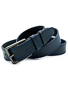 Шкіряний чоловічий ремінь Weatro 3,3 х 105-120 см Темно-синій wtro-ua-33k-0029, фото 3