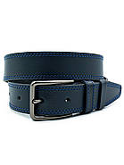 Шкіряний чоловічий ремінь Weatro 3,3 х 105-120 см Темно-синій wtro-ua-33k-0029, фото 2