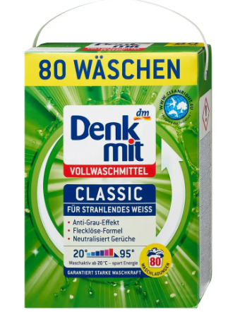 Пральний порошок для світлого та білого одягу Denkmit Vollwaschmittel 5,25 кг (80 прань)