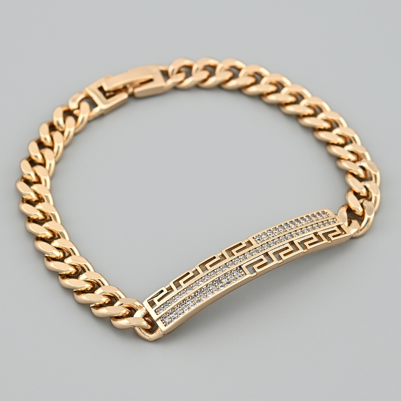 Браслет Тулуза 45167 ширина 7 мм білі фіаніти позолота 18К довжина 18, фото 1