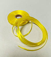 Атласна стрічка 0,6см 23 метри Жовтий