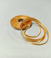 Атласна стрічка 0,6см 23 метри Карамельний