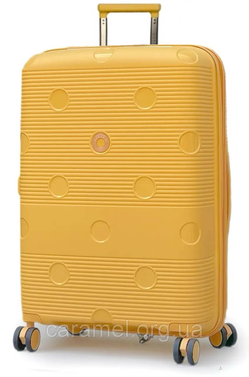 Валіза Airtex велика L поліпропілен жовта 77х52х31(+5)см/130л/4.6кг, фото 1