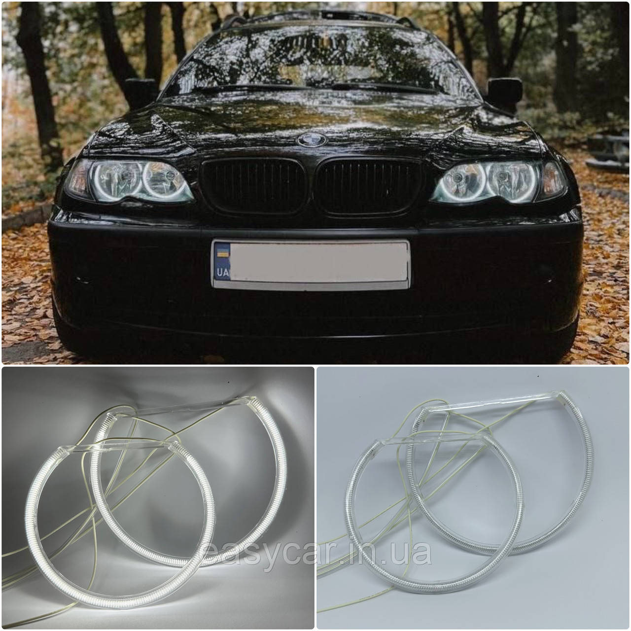 CCFL Ангельські оченята на BMW E46 без лінз Білі, фото 1
