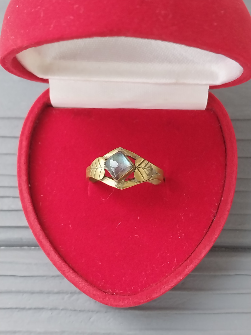 Лабрадор кільце з натуральним лабрадором у серебрі кільце з лабрадором кільце лабрадор 17,5 розмір Індія!, фото 1