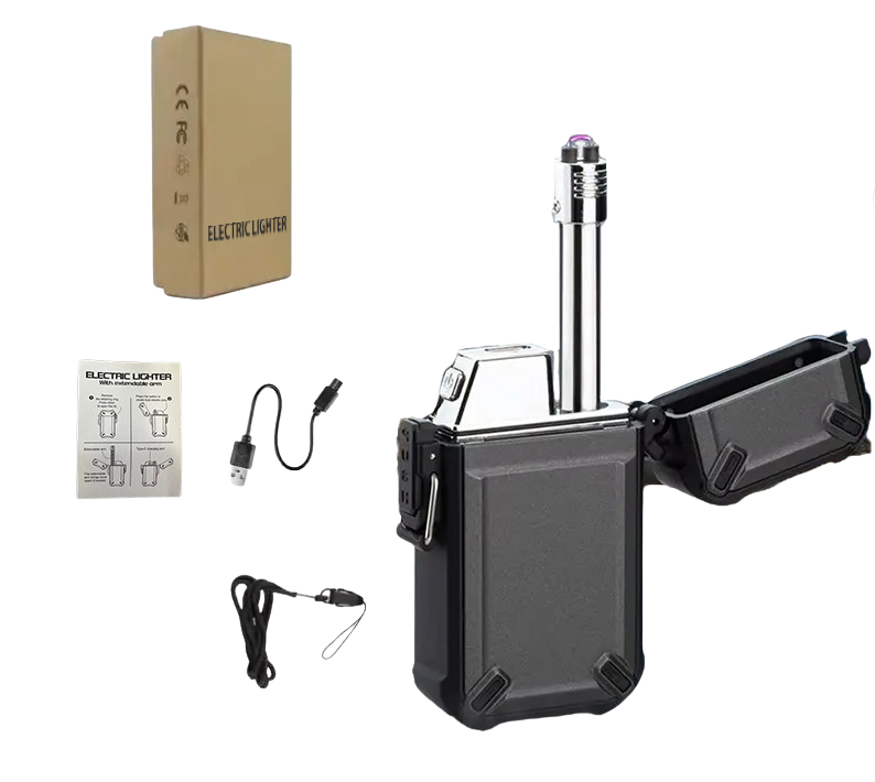 Водонепроникна подвійна електрична USB-запальничка Black  KT6007905, фото 1