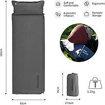 Самонадувний килимок з подушкою Naturehike CNK2300DZ014, 30 мм (Graphite), фото 3