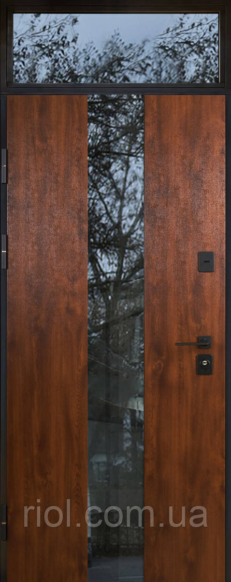 Вхідні двері з фрамугою та терморозривом Queen Дуб, фото 1