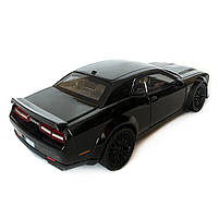 Машинка металева Dodge Challenger SRT Додж чорний звук світло відкр двері багажник капот Автосвіт 1:32,16*7*5см (AP-1992), фото 3