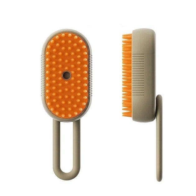Парова щітка масажер з ручкою Steamy Brush, для сухого та вологого вичісування тварин