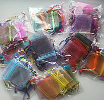 Подарункові мішечки з органзи 5 х 7 см / мікс/ 10 ШТ /