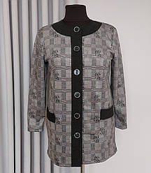 Кардиган жіночий сірого кольору на гудзиках з кишенями (з 52 по 66 р)