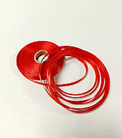 Атласна стрічка 0,6см 23 метри Червоний