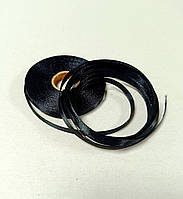 Атласна стрічка 0,6см 23 метри Чорний