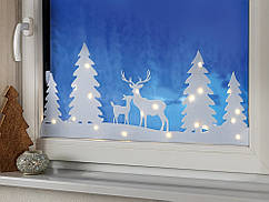 Новорічний декор з гірляндою Олені Livarno Home 60 х 30 см, Led прикраса на вікно/стіну/поличку