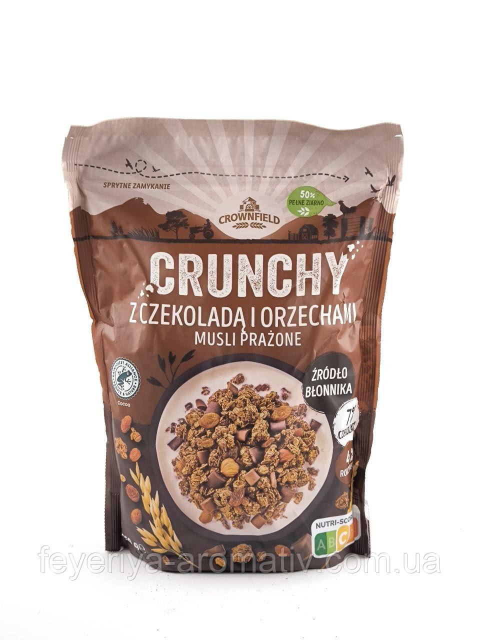 Мюслі шоколадно-горіхові Crownfield Crunchy musli czekoladowo-orzechowe 350гр. (Польща)