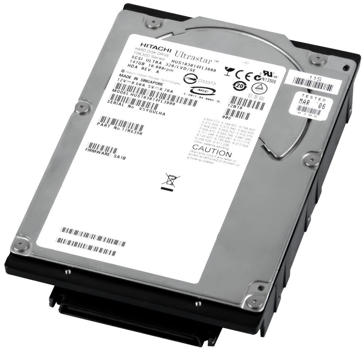 Жорсткий диск для сервера Hitachi Ultrastar 10K300 147Gb 10000rpm (HUS103014FL3800) 3.5" Ultra320 SCSI БВ, фото 1