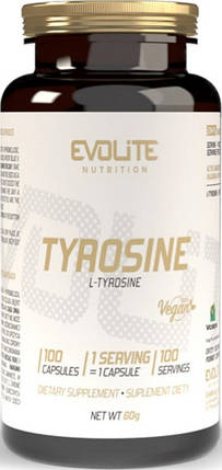 Амінокислота Тирозин Evolite Nutrition Tyrosine 100 капсул, фото 1