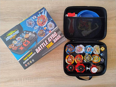 Ігровий набір Бейблейд (8 дзигів Beyblade, 2 пускові пристрої, арена, наклейки, сумка для зберігання), фото 1