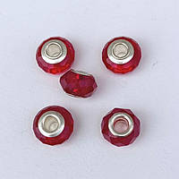 Намистини Шарм 3 шт 15х9 мм Кришталь Дрібна Грань Червоний