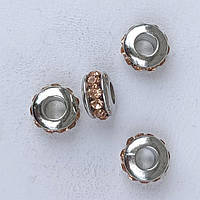 Намистини Шарм 6 шт 11х6 мм Колір Страз Бежевий