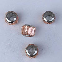 Намистини Шарм 6 шт 11х10 мм Колір Страз Бежевий