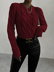 Светр AO403 Бордовий Oversize S-L