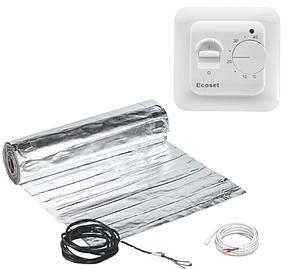 Алюмінієвий мат Mexell (1м2/150Вт) з терморегулятором Ecoset RTC 70.26