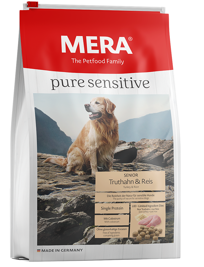 Сухий корм для собак похилого віку з індичкою та рисом MERA Pure Sensitive Senior Truthahn&Reis, 12.5кг (*)