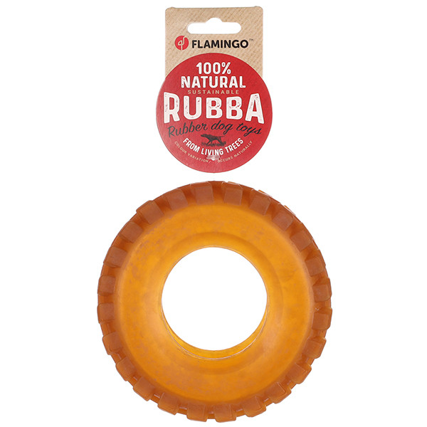 Гумова іграшка для собак шина Flamingo Rubba Tire Фламінго 15 см коричневий (522667), фото 1