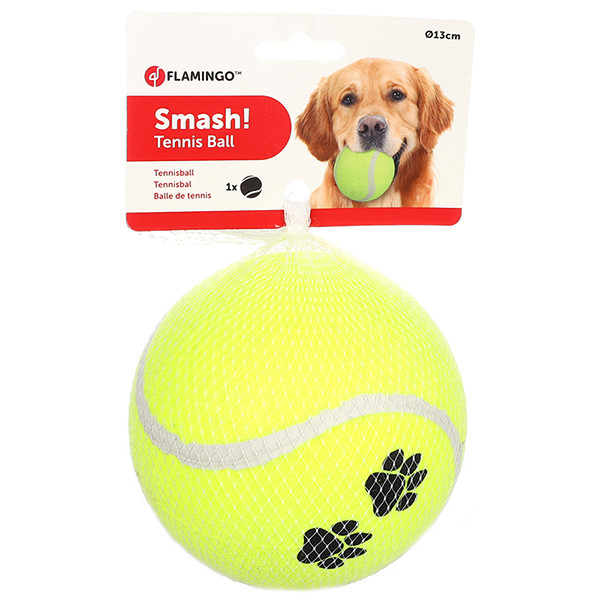 Тенісний м'яч іграшка для собак Flamingo Smash Tennis Ball Фламінго смэш 13см жовтий (45674), фото 1