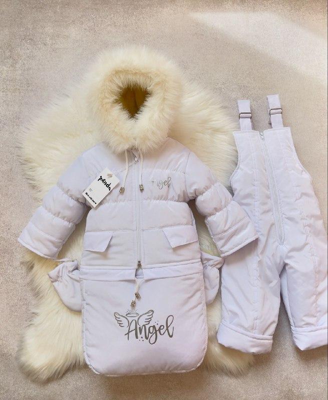 Зимовий дитячий теплий комбінезон-трансформер 3в1 на овчині: курточка, конверт для ніг, напівкомбінезон